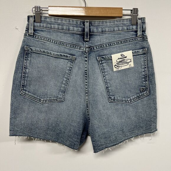 Fidelity Harley High Rise Denim Shorts 29 Raw Hem 5” Inseam Button Fly NWOT - Picture 2 of 10